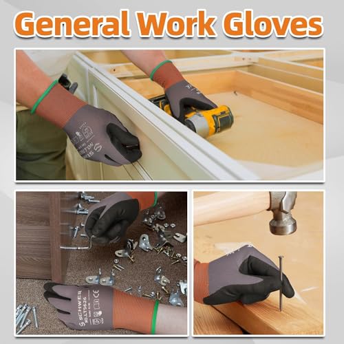 120 Pairs Work Gloves Sandy Nitrile Coated