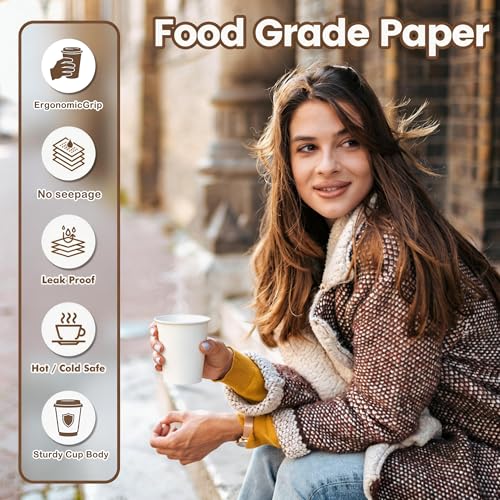 Disposable Paper Coffee Cups 8 oz 1000 Count Bulk