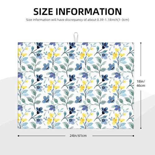 Floral Dish Drying Mat 18x24 for Kitchen Counter