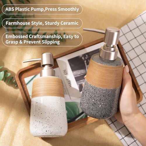 2 Pcs Ceramic Soap Dispenser Set (2 Count)