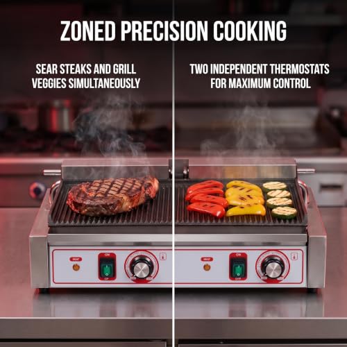 Commercial Panini Grill Grooved Press Sandwich Maker Industrial Panini Machine Single Grill Big