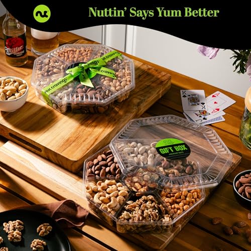 Mixed Nuts Gift Basket + Green Ribbon