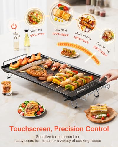 Electric Griddle with Removable Touch Panel