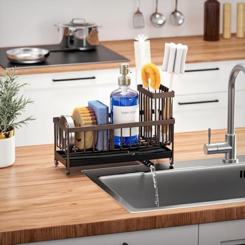 Brown Sponge Holder for Kitchen Sink
