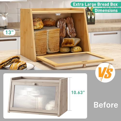 Large Bread Box for Kitchen Counter
