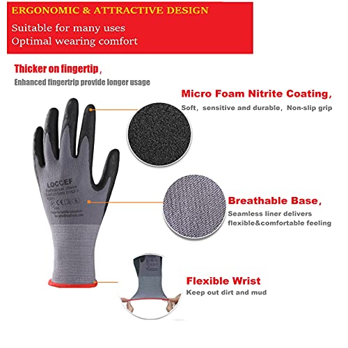 Safety Work Gloves MicroFoam Nitrile Coated (144 Count)