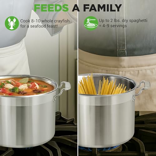 8 Qt Heavy Duty Stockpot with Stainless Steel Lid