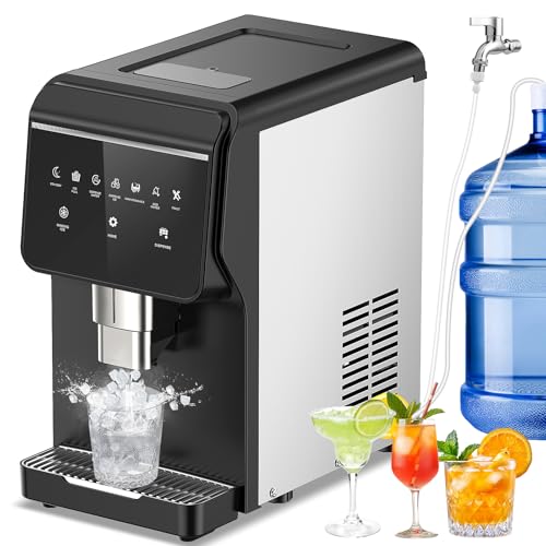 80 lbs Nugget Ice Maker Countertop with Water Dispenser Self