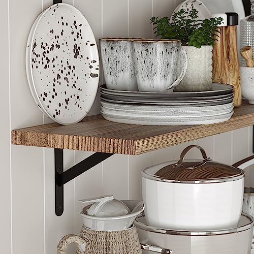 Forme 48 inch Long x 10 in Deep Rustic Floating Shelves for Wall Storage (3 Count)
