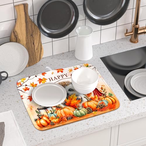 Happy Fall Dish Drying Mat