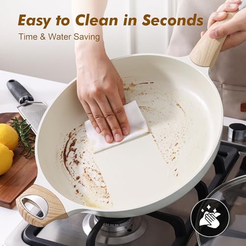 12.5in Ceramic Nonstick Frying Pan Paella Pan