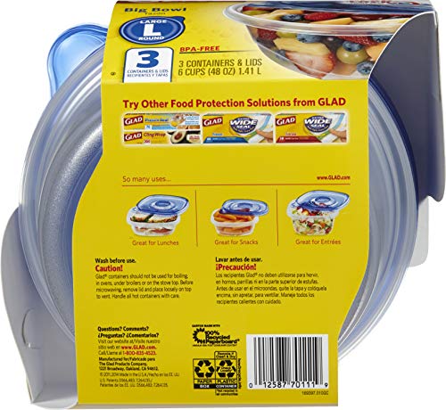 GladWare Big Bowl Food Storage Containers with Lids (3 Count)
