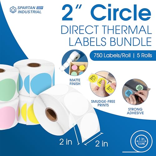 2" Circle Direct Thermal Labels (750 Count)