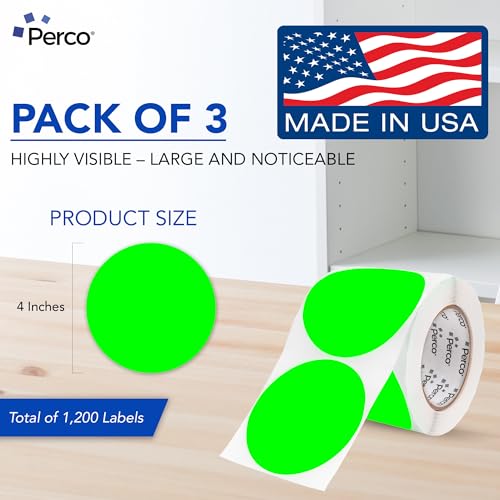 Neon Green Perforated Round Circle Dot Sticker 4 (3 Count)