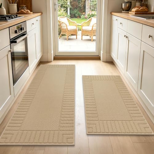 Kitchen Rugs Non Slip Washable 2PCS (36.8324 Sq Ft)