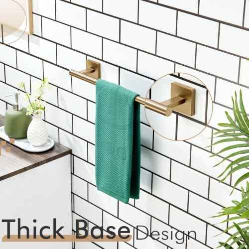 Bathroom Towel Bars 12 Inch Towel Ring Champagne Bronze 30CM Hand Towel Holder for Bath Kitchen Wall Stainless Steel B4005CPG
