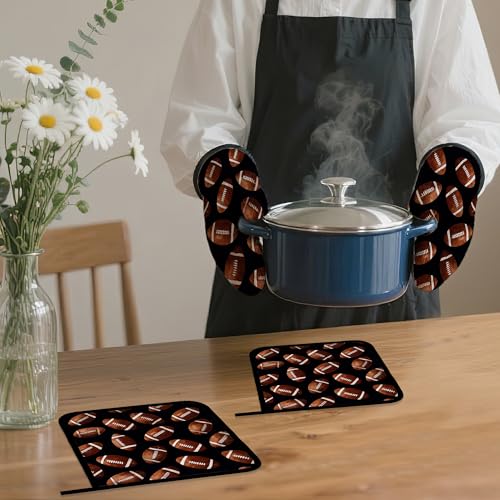 American Football Oven Mitts and Pot Holders (4 Count)