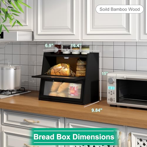 Large Black Bread Box