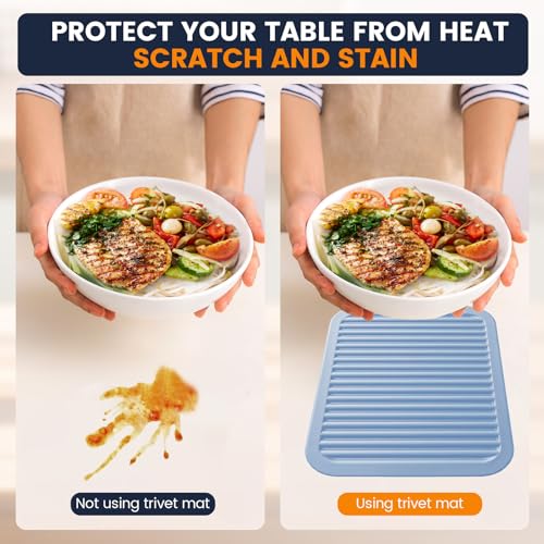 Silicone Trivet Mats 4 Heat Resistant Pot Holders Multipurpose Non