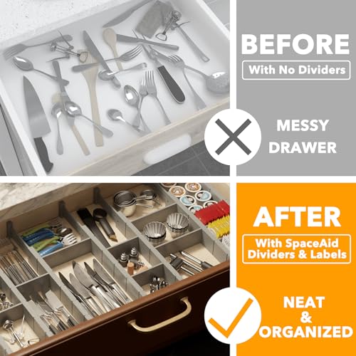 Bamboo Drawer Dividers with Inserts and Labels