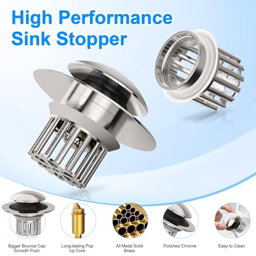 Universal 3 in 1 Bathroom Sink Drain Strainer