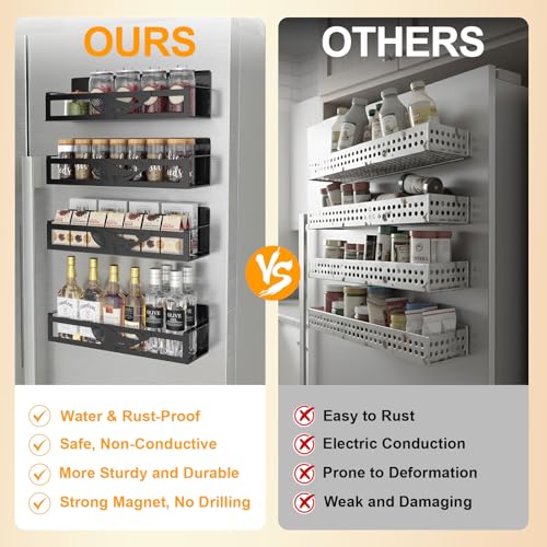 Magnetic Spice Rack for Refrigerator (4 Count)