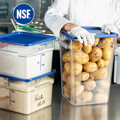 4 Pack Food Storage Containers with Blue Lids (4 Count)