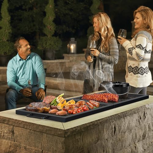 Foldable Rectangular Heavy‑Duty Steel Fire Pit Cooking Grate