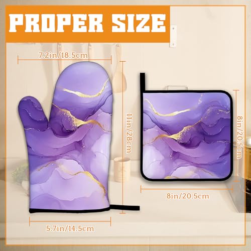Marble Oven Mitts and Pot Holders Set (4 Count)