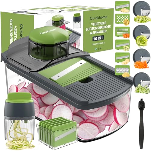 Mandolin Slicer with Handheld Spiralizer