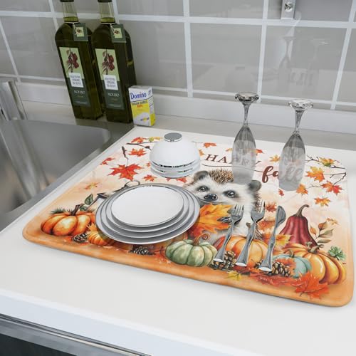 Happy Fall Dish Drying Mat