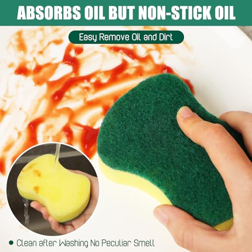240 Pcs Individually Wrapped Sponges Kitchen Bulk Non Scratch Scouring Sponges for Dishes Household Cleaning Travel Apartments Hotel Car