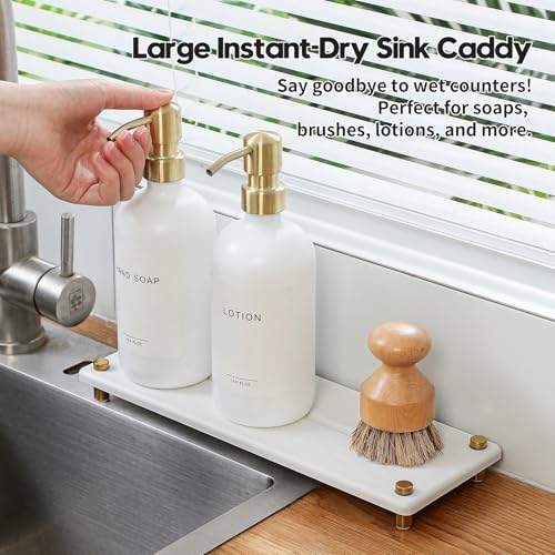 White Gold Dish Drying Rack Tray