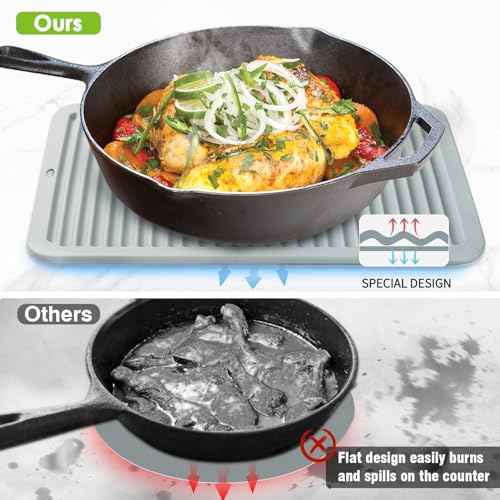 Large Silicone Trivet 16'' X 12'' Silicone Hot Pads for Kitchen Nonslip and Heat Resistant Hot Pads Trivets for Kitchen Protect Table Quartz Countertops