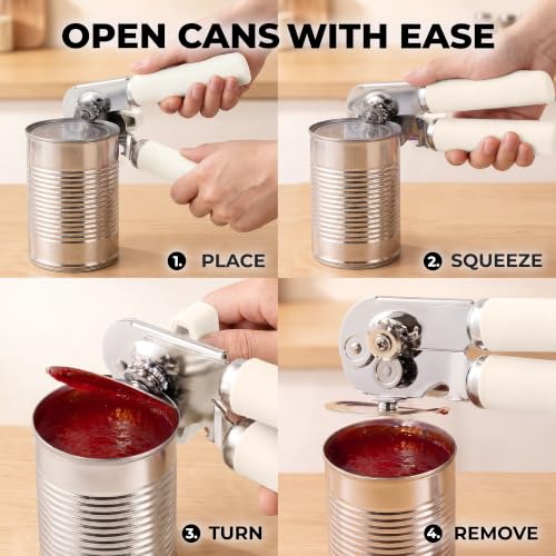 Stainless Steel Swing Open Manual Can Opener Comfortable Grip