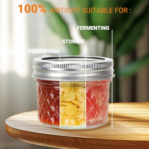 40 Pack 4 oz Glass Mason Jars (40 Count)