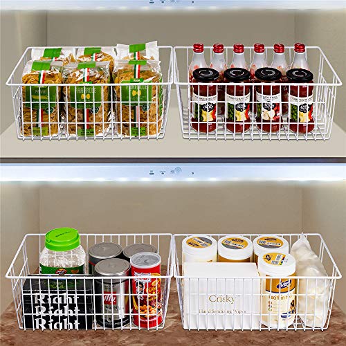15.7" Freezer Wire Baskets Refrigerator 4 Freezer Baskets Wire Metal Storage Basket (4 Count)