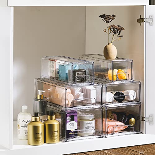 Clear Storage Drawers for Refrigerator & Pantry (4 Count)