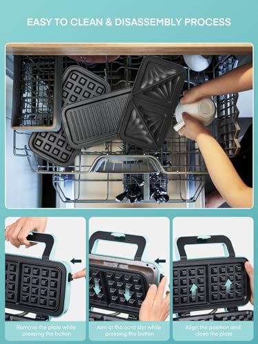 Waffle Maker 3 in 1 Sandwich Maker 1200W Panini Press
