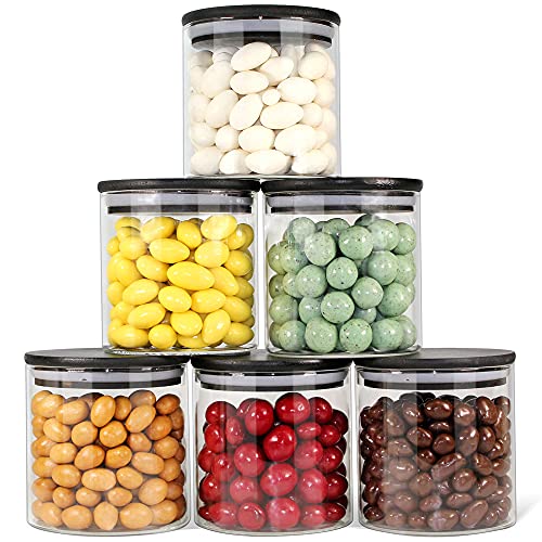 Glass Jars with Airtight Black Lids