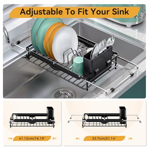 Sink Small Dish Drying Rack with Utensil Holder for RV