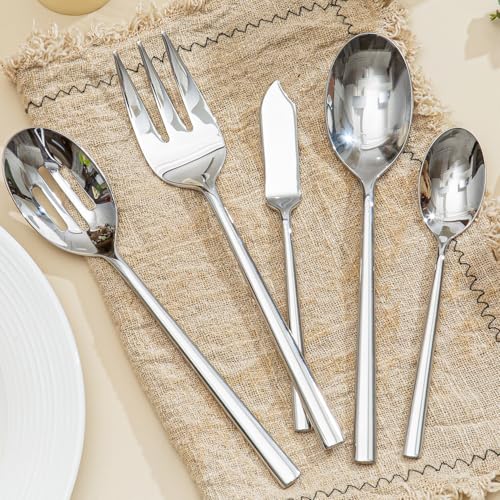 65 Piece Silverware Set with Serving Utensils (65 Count)