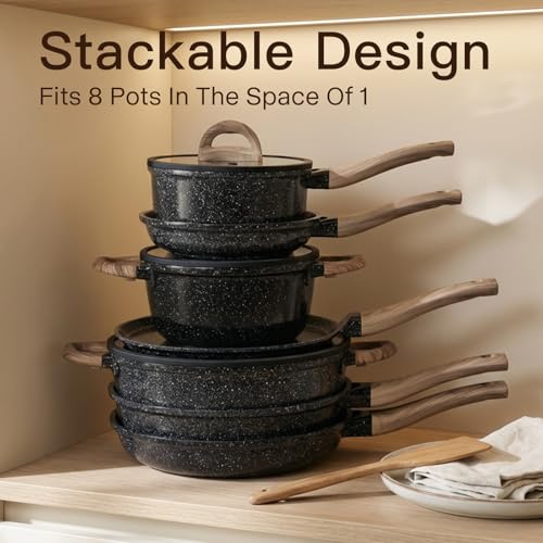 22 Piece Ceramic Cookware Set with Utensils