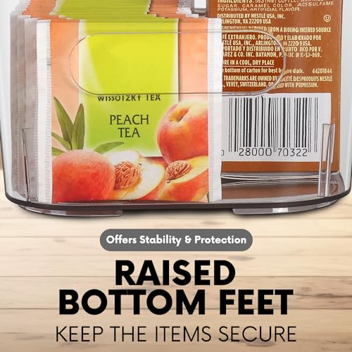 Clear Plastic Storage Bins for Kitchen Organization or Pantry Organizers and Storage (4 Count)