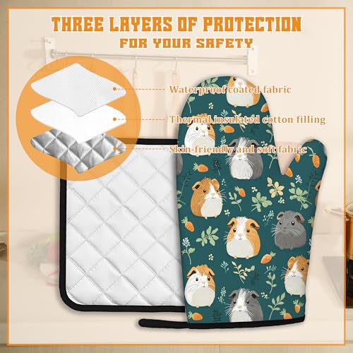 Cute Guinea Pig Oven Mitts and Pot Holders (4 Count)