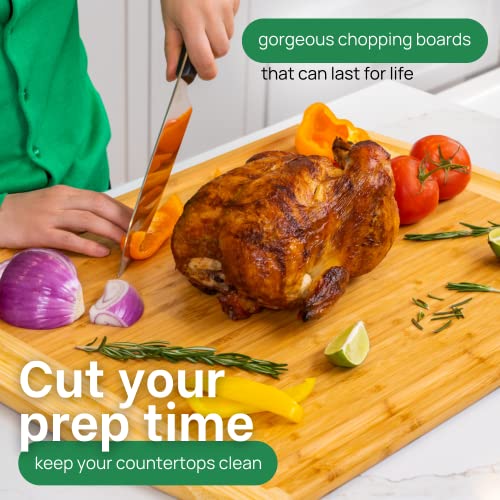 HUGE 24 Inch Bamboo Cutting Board with Lifetime Replacement