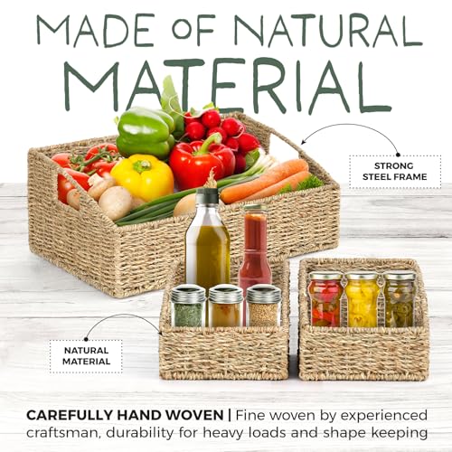 Set of 3 Handwoven Storage Baskets (3 Count)