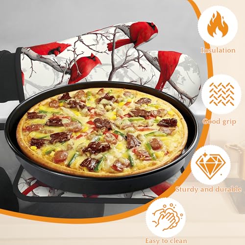 Red Cardinal Oven Mitts and Pot Holders Set (4 Count)