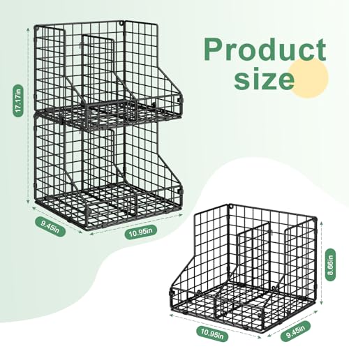 Stackable Can Organizer for Pantry with 2 Adjustable Dividers (28 Count)