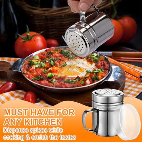 6 Pcs Stainless Steel Salt and Pepper Shakers (6 Count)